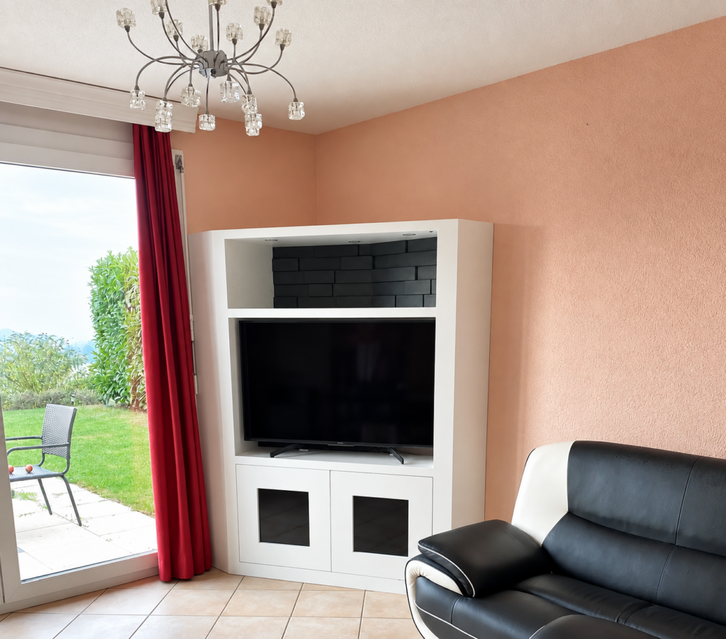 Meuble d'angle intégré dans le salon – Atelier Art Home