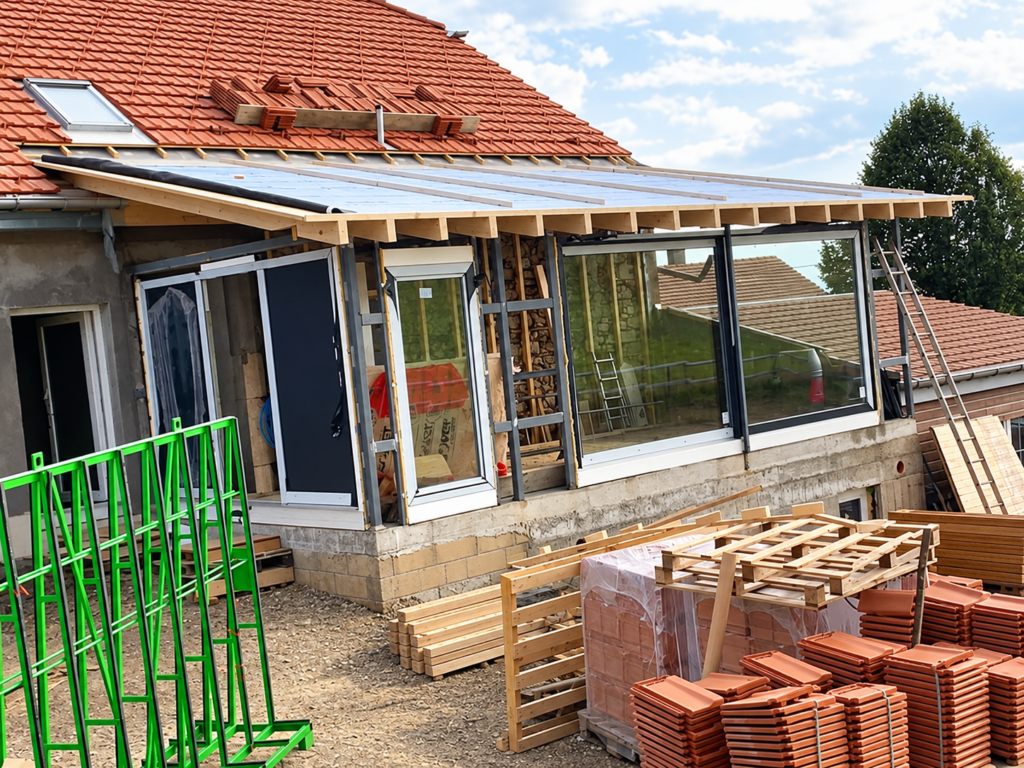 Pose du vitrage fixe de la véranda – Atelier Art Home